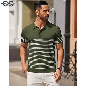 Men's Knit Polo <b>Shirts</b> Short Sleeve Striped Golf Polo <b>Shirts</b> for Men Lightweight Casual <b>Collared</b> <b>T</b>-<b>Shirt</b> - Product Image 2