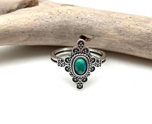 Estilo bohemio 925 plata esterlina turquesa piedra preciosa anillo joyería hecha a mano anillo de plata joyería para mujer regalo de boda para ella - Product Image 2