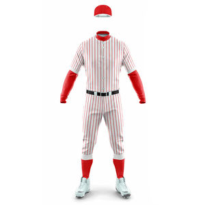 Ensemble de maillot de baseball personnalisé avec boutons, pour équipe, adultes, unisexe, OEM, respirant, séchage rapide, 100% polyester, col en V, imprimé par transfert thermique - Product Image 5