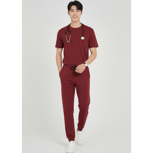 Lab Settings Scrub Uniform Set Anti-Pilling Finish Custom Sizes 280Gsm Cotton Blend Jogger Scrub Pants Uniform <b>Shirt</b> Factory - Product Image 1