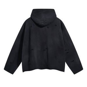 เสื้อฮู้ดแบบสวมหัวเปิดไหล่ขนาดพิเศษของผู้ชายเสื้อครอปไม่มีเชือกซักแบบวินเทจ - Product Image 4