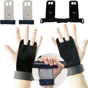 Leather Fingerless <b>Hand</b> <b>Grips</b> with Palm Support-Lightweight & Breathable Safety Gloves for Unisex <b>Gymnastics</b> Use - Product Image 6