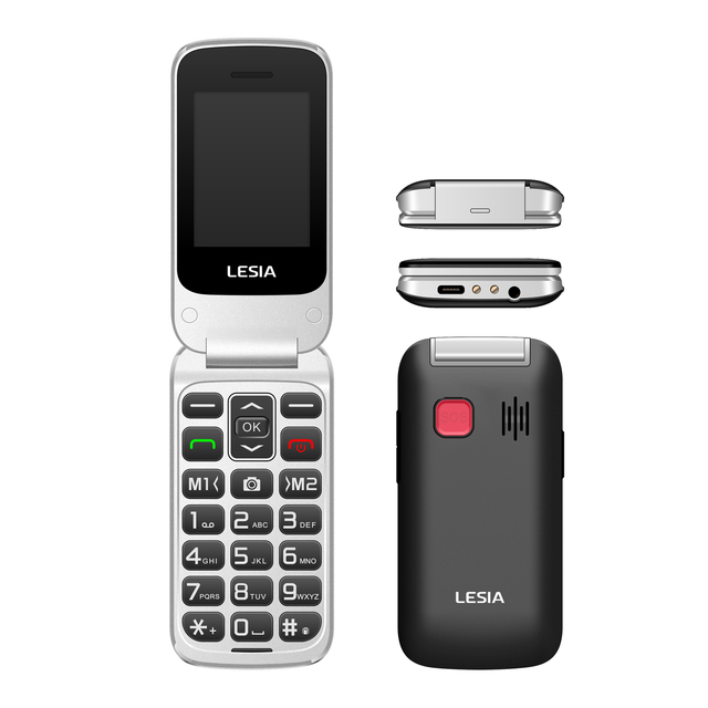 Big Button Flip Cell Phone 2.4 Inch Dual Sim 4G LTE Big Keypad With Charging Base Mobile Phone for Seniors