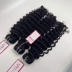 ผมต่อจากเรมียาว100% 22นิ้วสีธรรมชาติคลื่นลึกโมเดลผมมนุษย์สี1B - Product Image 6