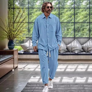 Colección de Invierno 2024, Chándal para Hombre 100% Algodón Ecológico, Antibacteriano y Cortavientos, Estilo Transfronterizo Europa-América, Dos Piezas - Product Image 5