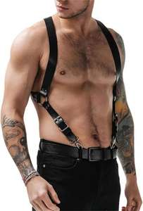 Sexy leather <b>harness</b> Body <b>harness</b> costume <b>Harness</b> for lingerie Leather bondage <b>harness</b> Adjustable body <b>harness</b> - Product Image 5