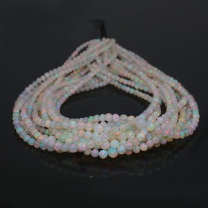 Perles rondes en opale naturelle AA 100% pure, opale multicolore du Rajasthan, certifiées par un tiers, blanches et lisses, pour la fabrication de stylos - Product Image 4