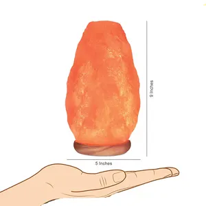 Wholesale decorative night Himalaya rock salt crystal lamp with wood base electric wire and bulb Natural salt 2-3 kg lamp
