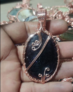 Impressionnant pendentif Coper en métal fait main Labradorite 30To35mm ensemble percé avec lunette ensemble pour bijoux de mode avec cadeau d'anniversaire - Product Image 6