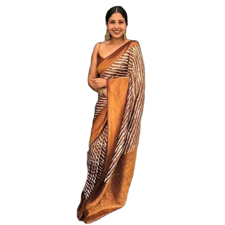 Saree estilo indiano e paquistanês feminino, estilo étnico e festa de alta qualidade