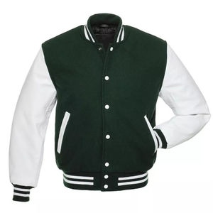 New Men's High Quality Letterman Varsity Jacket Wool Body Stand Collar Winter College Baseball Jacket - Product Image 3