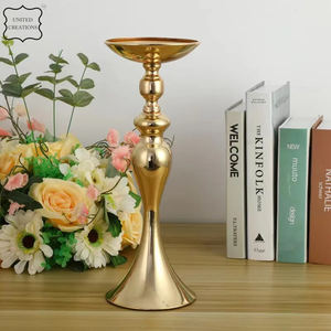 Portavelas único de Metal chapado en oro para decoración del hogar, iluminación elegante con otros candelabros, farolillos, tarros de velas - Product Image 4