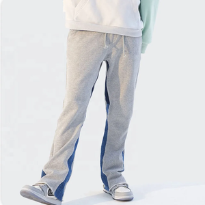 Pantalon de survêtement évasé en velours côtelé pour hommes pantalon de survêtement ample personnalisé bouton braguette mi/bas foncé anti-rides joggers cargo - Product Image 3