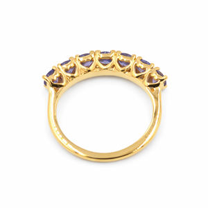 Anillo de Tanzanita de Siete Piedras Redondas, Plata de Ley 925, Joyería de Diseño para Etapas de Matrimonio - Product Image 6