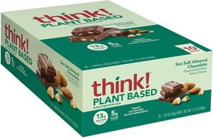 <b>think</b>! Vegan/Plant Based High Protein Bars - Sea Salt Almond Chocolate 10 Count - Product Image 5