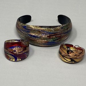 Joyería para mujer, pulsera acrílica de resina, brazalete exagerado deslumbrante, Multicolor, ancho, Irregular, cuadrado, pulseras acrílicas para mujer - Product Image 6