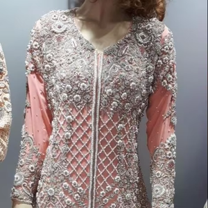 Impresionante. Diseño de elegante pesado-Kurta con Plaazo-vestido con hermosos trabajos para/fiesta/boda = 2021. - Product Image 3