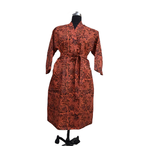 Kimono algodón waffle bata mujer verano frente abierto ropa de dormir bata playa vestido - Product Image 1