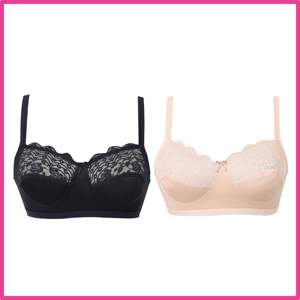 Paquete de 2 sujetadores minimizadores sin relleno de doble capa de malla suave - Product Image 1