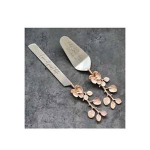 Coeurs fin or audacieux poignée gâteau serveur et épandeur logo personnalisé acier inoxydable argent lame gâteau couteau ensemble - Product Image 5