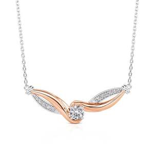 Jeulia Amore ริบบิ้นบิดสองสีสร้อยคอชั้นแฟชั่น - Product Image 1