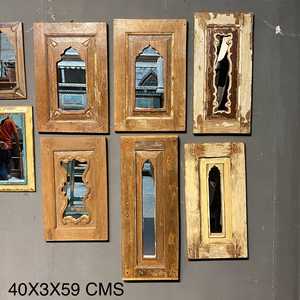 Vintage Luxury Wood and Aluminum Frame Bathroom and Bedroom <b>Wall</b> <b>Mirror</b> Glass Home Decor for Dressing for Home Use - Product Image 2