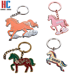 Porte-clés <span class=keywords><strong>Cheval</strong></span> 2026 en métal émaillé, plaqué or moderne, avec logo couleur personnalisé, fabriqué sur mesure par une usine avec une expérience de 23 ans, pour le Nouvel An Chinois et les entreprises - Product Image 6