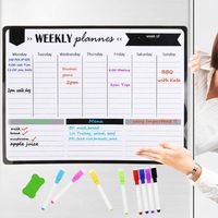 Autocollant de calendrier magnétique Planificateur hebdomadaire Bloc-notes pour réfrigérateur Décoration de réfrigérateur avec design personnalisé