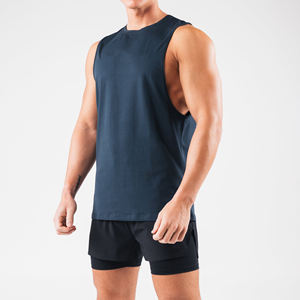 <b>Men's</b> High Quality Gym <b>Vest</b> Top Custom Logo Muscle Fit <b>Ribbed</b> <b>Vests</b> Breathable Tank Top - Product Image 2