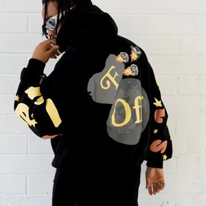 Sweat-shirt à capuche surdimensionné lourd personnalisé pour hommes Sweat-shirt en polyester et coton imprimé en polaire pour l'hiver - Product Image 4