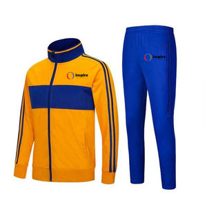 Ensemble de survêtement personnalisé pour homme avec sweat à capuche zippé et pantalon cargo à poches, séchage rapide, polyester/coton - Product Image 1