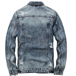 Séchage rapide personnalisé noir Denim respirant pleine longueur à manches longues effiloché déchiré Jean femmes vestes hommes hiver Denim vestes - Product Image 2
