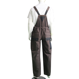 Pantalones con pechera de trabajo de alta visibilidad OEM, pechera protectora de algodón tejido PE con división reflectante pesada para equipo de seguridad de los trabajadores - Product Image 4