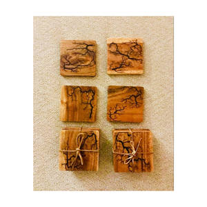 Décor de Table en bois naturel de haute qualité avec résine tasse à thé carrée sous-verre meilleure qualité tasse à café sous-verre - Product Image 4