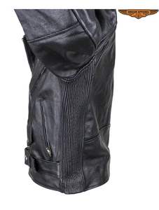 Veste de moto en cuir pour hommes Poches dissimulées pour armes à feu en cuir de vachette souple, respirant et résistant - Product Image 6