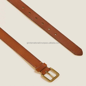 Cinturón de piel de vaca hecho a mano para hombre, diseño vintage personalizado, informal, cuero genuino, acabado bronceado, 2022 - Product Image 1