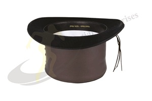 Black Wool Felt <b>Steampunk</b> Top <b>Hat</b> with Umber Brown Leather Hatband Plain Comfortable Breathable Professional New Fashion Party - Product Image 5