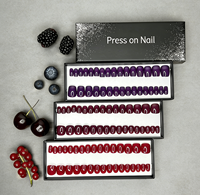 Boîte cadeau pour faux ongles avec logo de marque personnalisé en relief, doublure en éponge et bandes adhésives en nanogel - Les faux ongles Emballage papier