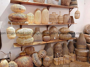 โคมไฟไม้ไผ่โบราณสำหรับเพดานโคมไฟงานฝีมือทรงกลมสไตล์ฝรั่งเศสสำหรับห้องนั่งเล่นของตกแต่งบ้าน - Product Image 6