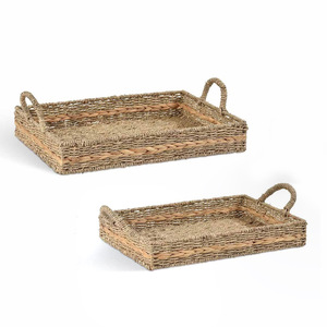 ถาดเสิร์ฟหรูหราจากหญ้าทะเล ถาดหญ้าทะเลทอมือ ราคาถูก ภาชนะจากฟางราฟเฟีย - Product Image 5