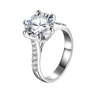 Custom Promise Rings Classic 14K oro blanco sólido 4CT VVS Moissanite diamante compromiso boda banda para mujeres - Product Image 2