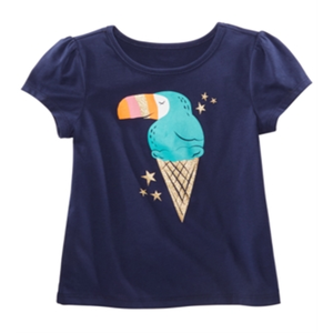T-shirt estiva casual da bambina Epic Threads con stampa grafica, blu, taglia 6X, in cotone e poliestere, con fiocchi corti e logo cartoon, in jersey - Product Image 1