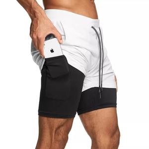 Short de course 2-en-1 pour homme, vêtement de sport noir avec cordon de serrage - Product Image 5