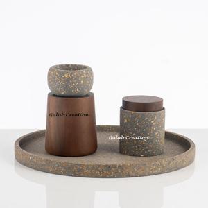 Meilleur plateau élégant pour brûleur d'encens en résine combiné avec ensemble de terrazzo pour parfum de maison arabe pour les cadeaux du Ramadan - Product Image 3