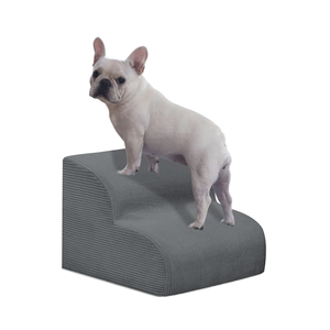 Venta al por mayor de fábrica, escaleras antideslizantes para mascotas, gris, 2 escalones, esponja elástica alta, escalones para perros, escaleras para cama - Product Image 1