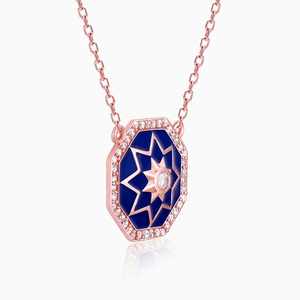 Collier pendentif fin mosaïque Taj en or rose - Product Image 2