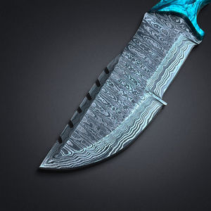 Cuchillo de Supervivencia Multifuncional con Hoja de Acero de Damasco Hecha a Mano para Conductores de Camiones y Personal de Logística, Mango de Resina, Personalizable OEM - Product Image 4