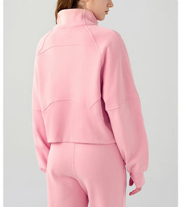 Nuevas Sudaderas Casuales de Mujer con Media Cremallera, Transpirables, de Forro Polar, Algodón y Poliéster, de Alta Calidad, Personalizables, Estilo Urbano Informal - Product Image 3