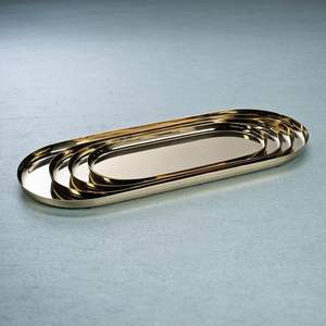 Plateau de service unique en acier inoxydable avec finition antique polie pour les événements à thème vintage - Product Image 5