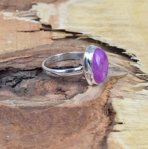 แหวนแต่งงานทำด้วยมือสีเงิน925สง่างามทรงไข่ตัดเพชรสวยงามสีชมพูมูนสโตนของขวัญเครื่องประดับสุดพิเศษสำหรับ - Product Image 3